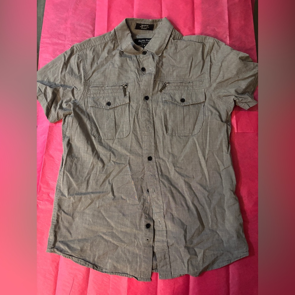 Eighty Eight Men's Casual Button Down Shirt - Gray